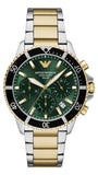 Buy Shop Emporio Armani World Explorer Chronograph Green Dial Two Tone Steel Strap Watch for Men - AR11695 USA Online