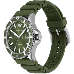 Buy Shop Emporio Armani World Explorer Green Dial Green Silicone Strap Watch for Men - AR11638 USA Online