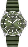 Buy Shop Emporio Armani World Explorer Green Dial Green Silicone Strap Watch for Men - AR11638 USA Online