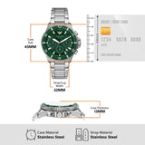 Buy Shop Emporio Armani World Explorer Solar Chronograph Green Dial Silver Steel Strap Watch for Men - AR11741 USA Online