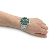 Buy Shop Emporio Armani World Explorer Solar Chronograph Green Dial Silver Steel Strap Watch for Men - AR11741 USA Online