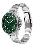 Buy Shop Emporio Armani World Explorer Solar Chronograph Green Dial Silver Steel Strap Watch for Men - AR11741 USA Online