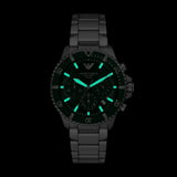 Buy Shop Emporio Armani World Explorer Solar Chronograph Green Dial Silver Steel Strap Watch for Men - AR11741 USA Online