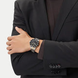 Buy Shop Emporio Armani World Explorer Solar Powered Chronograph Black Dial Two Tone Steel Strap Watch for Men - AR11680 USA Online