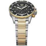 Buy Shop Emporio Armani World Explorer Solar Powered Chronograph Black Dial Two Tone Steel Strap Watch for Men - AR11680 USA Online