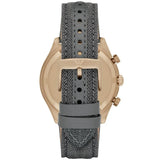Buy Shop Emporio Armani Zeta Chronograph Brown Dial Gray Fabric Strap Watch for Men - AR1976 USA Online