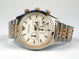 Buy Shop Emporio Armani Zeta Chronograph Quartz White Dial Two Tone Steel Strap Watch For Men - AR1998 USA Online