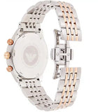 Buy Shop Emporio Armani Zeta Chronograph Quartz White Dial Two Tone Steel Strap Watch For Men - AR1998 USA Online