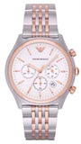 Buy Shop Emporio Armani Zeta Chronograph Quartz White Dial Two Tone Steel Strap Watch For Men - AR1998 USA Online
