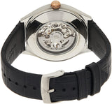 Buy Shop Emporio Armani Zeta Skeleton Automatic Silver Dial Black Leather Strap Watch For Men - AR60018 USA Online