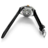Buy Shop Emporio Armani Zeta Skeleton Automatic Silver Dial Black Leather Strap Watch For Men - AR60018 USA Online