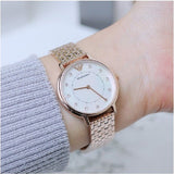 Buy Shop Emporio Armani Kappa Analog Mother of Pearl Dial Rose Gold Steel Strap Watch For Women - AR11006 USA Online