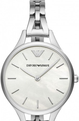 Buy Shop Emporio Armani Aurora Mother Of Pearl White Dial Silver Steel Strap Watch For Women - AR11054 USA Online