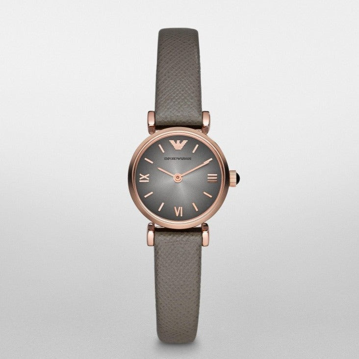 Buy Shop Emporio Armani Gianni T Bar Quartz Gray Dial Gray Leather Strap Watch For Women - AR1727 USA Online