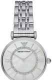 Buy Shop Emporio Armani Gianni T-Bar Mother of Pearl Dial Silver Stainless Steel Watch For Women - AR1908 USA Online