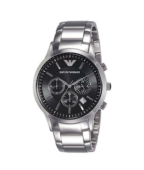 Buy Shop Emporio Armani Classic Chronograph Black Dial Silver Steel Strap Watch For Men - AR2434 USA Online