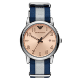 Buy Shop Emporio Armani Luigi Analog Beige Dial Two Tone NATO Strap Watch For Men - AR11212 USA Online