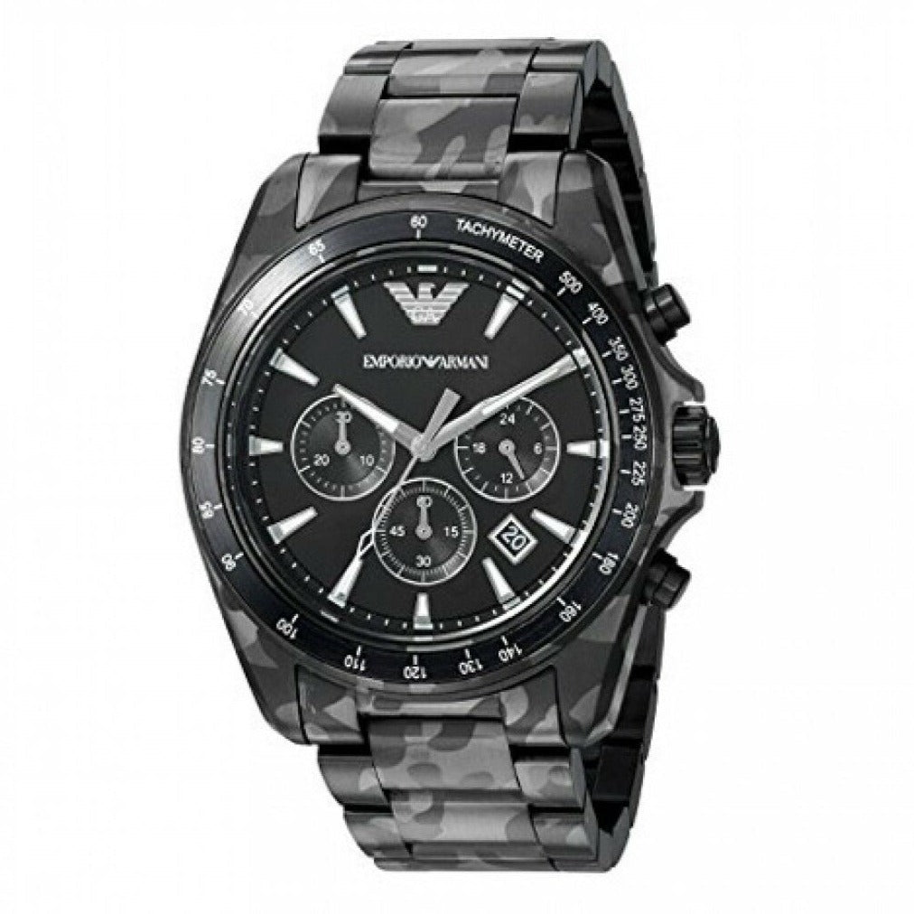 Buy Shop Emporio Armani Sportivo Quartz Black Dial Black Steel Strap Watch For Men - AR11027 USA Online