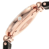 Buy Shop Emporio Armani Gianni T-Bar Mother of Pearl Dial Black Leather Strap Watch For Women - AR11295 USA Online