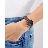 Buy Shop Daniel Wellington Classic Petite Bristol Black Dial Brown Leather Strap Watch For Women - DW00100165 USA Online