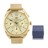 Buy Shop Tommy Hilfiger Mia Gold Dial Gold Mesh Bracelet Watch for Women - 1781488 USA Online