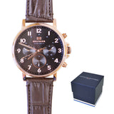 Tommy Hilfiger Daniel Black Dial Brown Leather Strap Watch for Men - 1710379