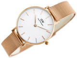 Buy Shop Daniel Wellington Classic Petite Melrose White Dial Rose Gold Mesh Bracelet Watch For Women - DW00100163 USA Online