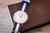 Buy Shop Daniel Wellington Classy Glasgow White Dial Two Tone Nylon Strap Watch For Women - DW00100078 USA Online