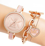 Buy Shop Michael Kors Jaryn Analog Rose Gold Dial Pink Steel Strap Watch For Women - MK4545 USA Online