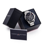 Buy Shop Tommy Hilfiger Mason Multifunction Black Dial Silver Steel Strap Watch For Men - 1791936 USA Online