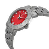 Buy Shop Marc Jacobs Amy Red Dial Silver Steel Strap Watch for Women - MBM3333 USA Online