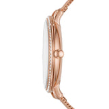 Buy Shop Fossil Jacqueline Quartz Rose Gold Dial Rose Gold Mesh Strap Watch for Women - ES4628 USA Online
