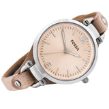 Buy Shop Fossil Georgia Bone Grey Dial Beige Leather Strap Watch for Women - ES2830 USA Online
