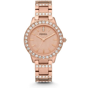 Buy Shop Fossil Jesse Crystal Rose Gold Dial Rose Gold Steel Strap Watch for Women - ES3020 USA Online