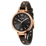 Buy Shop Fossil Georgia Smoke Grey Dial Grey Leather Strap Watch for Women - ES3077 USA Online