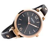 Buy Shop Fossil Georgia Smoke Grey Dial Grey Leather Strap Watch for Women - ES3077 USA Online