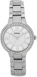 Buy Shop Fossil Virginia Silver Dial Silver Steel Strap Watch for Women - ES3282 USA Online