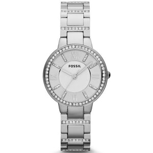 Buy Shop Fossil Virginia Silver Dial Silver Steel Strap Watch for Women - ES3282 USA Online