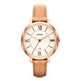 Buy Shop Fossil Jacqueline White Dial Brown Leather Strap Watch for Women - ES3487 USA Online
