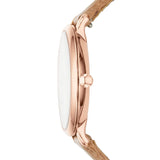 Buy Shop Fossil Jacqueline White Dial Brown Leather Strap Watch for Women - ES3487 USA Online