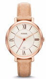 Buy Shop Fossil Jacqueline White Dial Brown Leather Strap Watch for Women - ES3487 USA Online