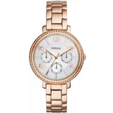 Buy Shop Fossil Jacqueline Multi Function Mother of Pearl Dial Rose Gold Steel Strap Watch for Women - ES3757 USA Online