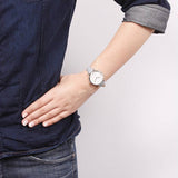 Buy Shop Fossil Jacqueline White Dial Light Blue Leather Strap Watch for Women - ES3821 USA Online