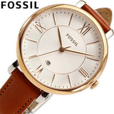 Buy Shop Fossil Jacqueline White Dial Brown Leather Strap Watch for Women - ES3842 USA Online