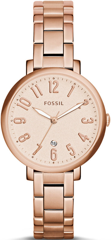 Buy Shop Fossil Jacqueline Rose Gold Dial Rose Gold Steel Strap Watch for Women - ES3970 USA Online