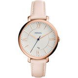 Buy Shop Fossil Jacqueline White Dial Pink Leather Strap Watch for Women - ES3988 USA Online