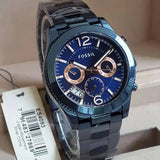 Buy Shop Fossil Perfect Boyfriend Multifunction Blue Dial Blue Steel Strap Watch for Women - ES4093 USA Online
