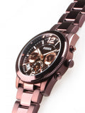 Buy Shop Fossil Perfect Boyfriend Multifunction Maroon Dial Maroon Steel Strap Watch for Women - ES4110 USA Online