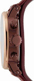 Buy Shop Fossil Original Boyfriend Sport Chronograph Maroon Dial Maroon Leather Strap Watch for Women - ES4114 USA Online