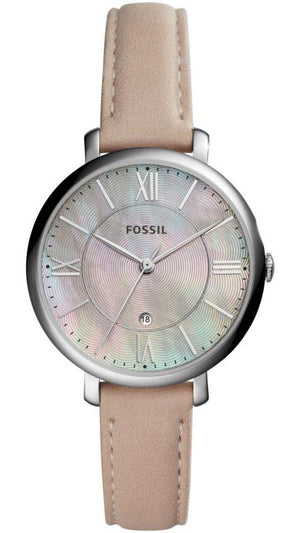Buy Shop Fossil Jacqueline Blush Mother of Pearl Dial Pink Leather Strap Watch for Women - ES4151 USA Online